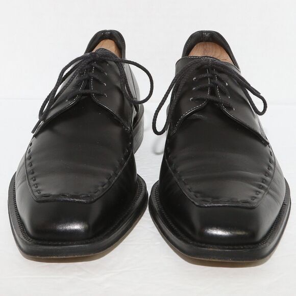ANTONIO MAURIZI Shoes Mens 10 EU 43 Dress Black Leather Square Toe Formal Oxford main image 11
